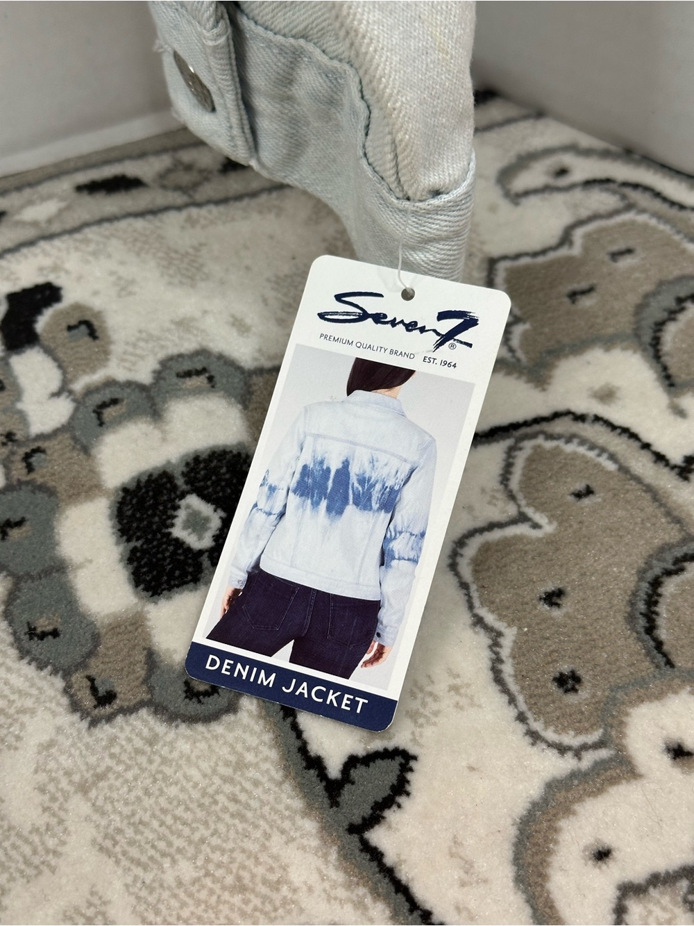 Seven7 Light Blue & White Tie-Dye Denim Jacket, size XL, NWT - Picture 4 of 7